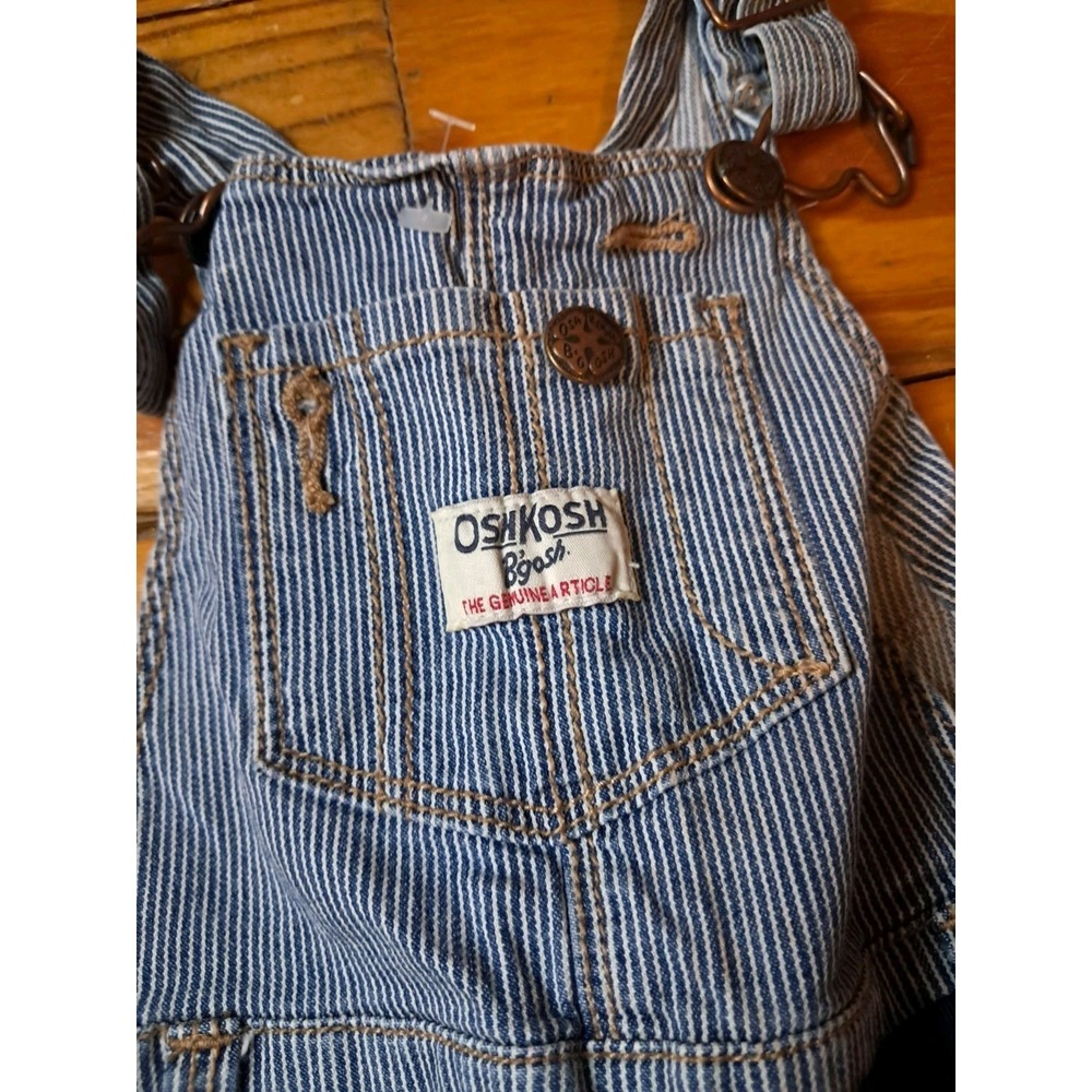 OshKosh Bib Overalls size 18 Months Engineer Railroad Striped  5c